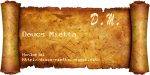 Deucs Mietta névjegykártya